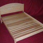 Solid Maple Natural Finish Bed with Spaced Slats and Arched Headboard