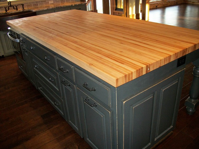 Borders Kitchen - Solid American Hardwood Island with Butcher Block Top