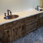 Borders Master Vanity - Rough Sawn Wood with Chiseled Edged Granite