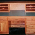Solid Oak Hardwood Executive Desk with Riser