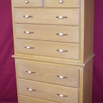 Highboy Dresser with Natural Finish 8 Drawers