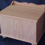 Solid Oak Hope Chest with Hinged Lid, Scrolled Back and Unfinished