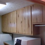 Rustic Oak Utility Room Upper Cabinets