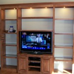 Large Solid Maple Entertainment Center with Raised Panel Doors