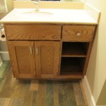 Manning Red Oak Vanity With Open Shelving