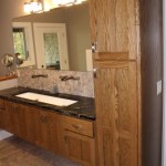Manning Custom Red Oak Master Vanity & Linen Cabinet