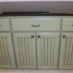 Hampton Vanity with Solid Granite Top and a Sage Finish