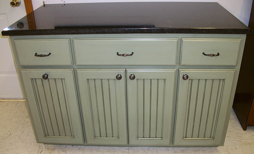 Hampton Vanity With Solid Granite Top And A Sage Finish