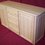 Solid Hard Maple Dresser Square Raised Panel Doors & Drawer Bank