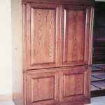 Solid Red Oak Armoire with Raised Panel Doors