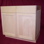 Solid Maple Vanity with Square Flat Panel Doors and Natural Finish