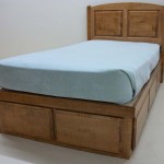 Solid Maple Bed with Square Raised Panel Headboard with Drawers