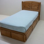 Solid Maple Bed with Square Raised Panel Headboard with Drawers