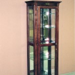 Solid Hardwood Curio with Glass Shelves and Mirrored Back