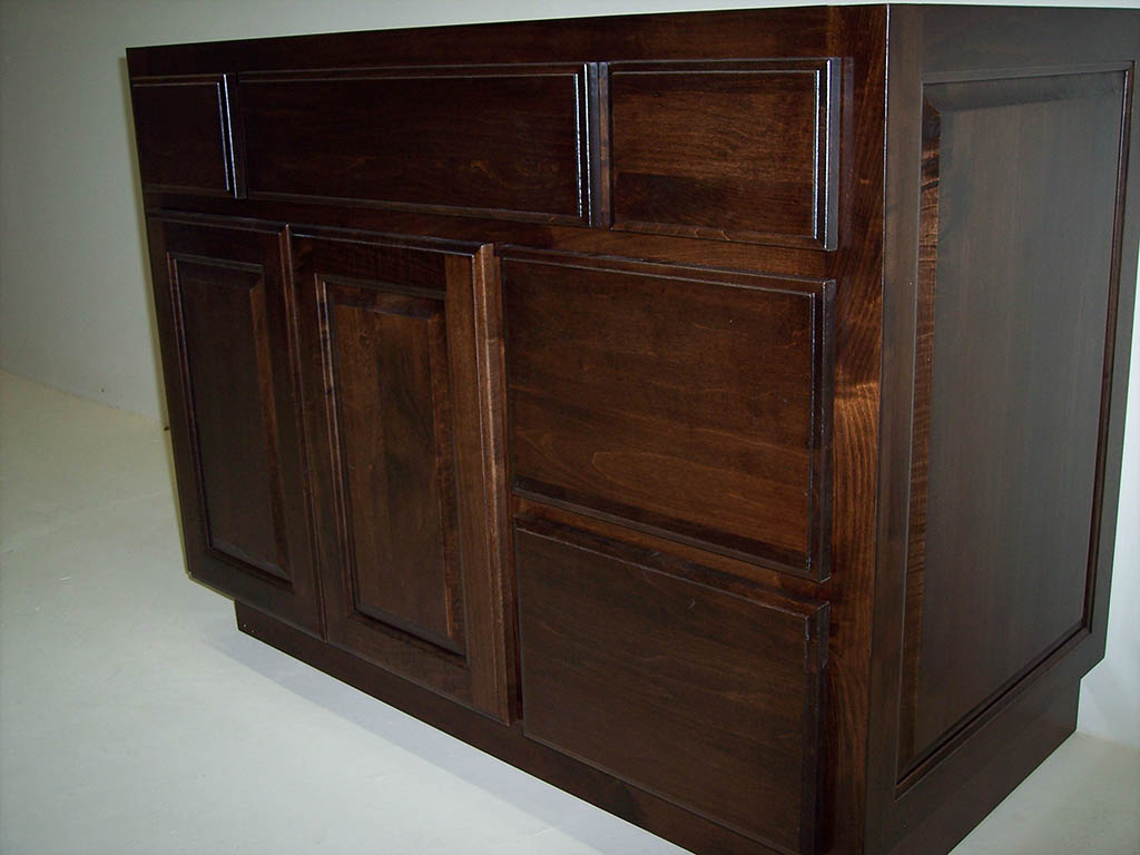 Solid Hard Maple Vanity With Special Walnut Stain