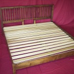 Solid Maple Bed with Poplar Slats & Spiced Walnut Stain