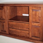 Curly Maple TV Cabinet –  Open