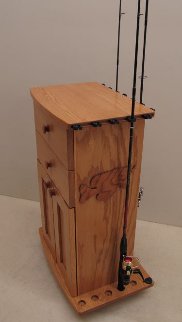 Custom Red Oak Fishing Rod Holder