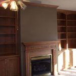 Red Oak Raised Panel With Open Shelving Bookcase