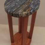 Red Oak Table With Solid Stone Top