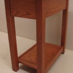 Red Oak Rectangle Table With Open Shelf